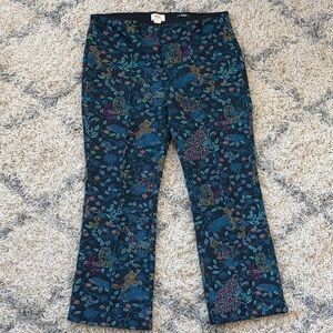 Anthropologie Maeve Blue Floral Trousers